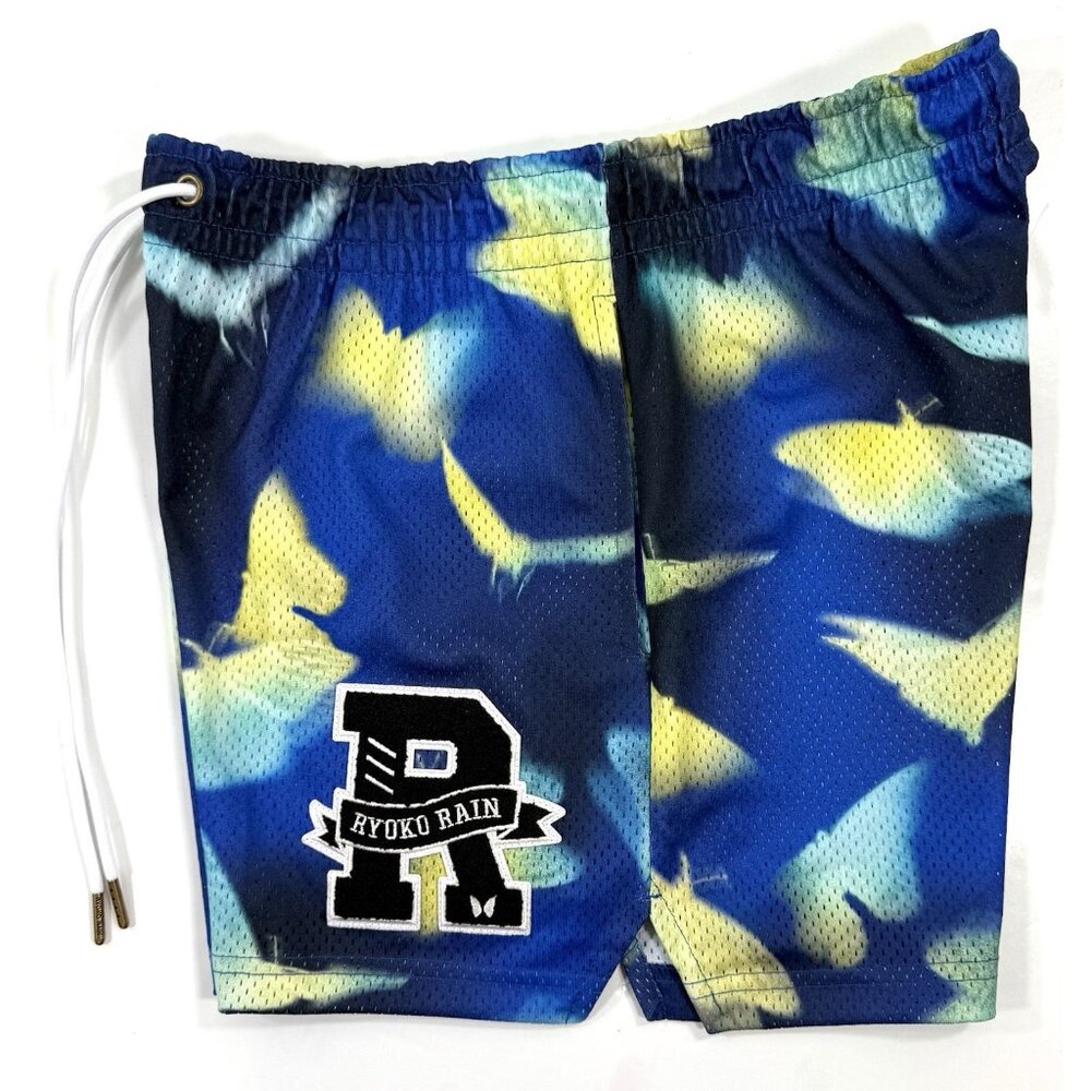 Ryoko Rain Mens Size Medium Shorts Blue Butterfly Effect All Over Print Mesh